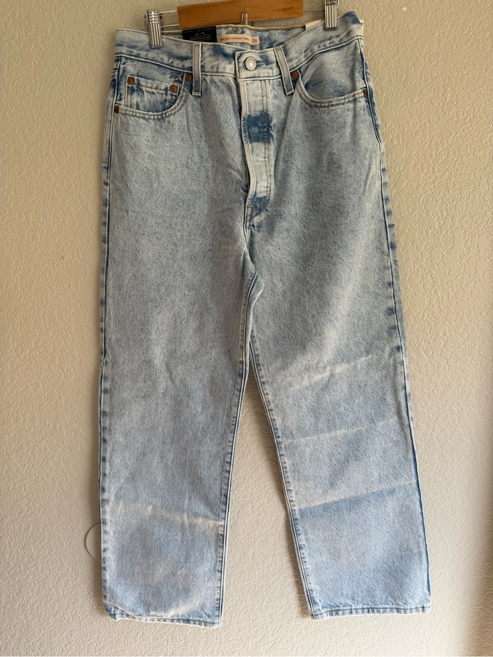 Levi's Ribcage Straight Ankle Light Blue Women's Jeans Rustic Wash 29x27